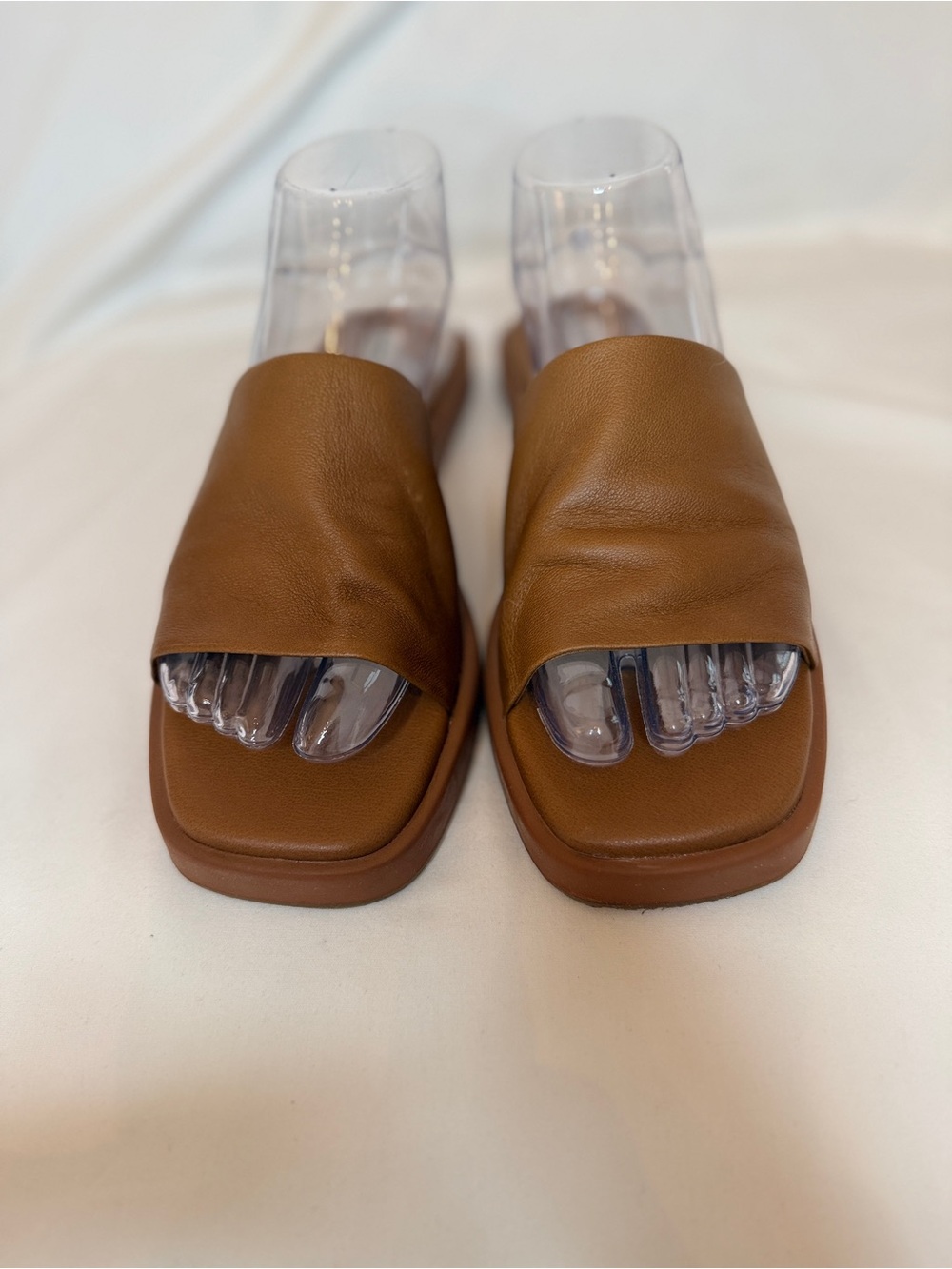 Steve Madden Tan Leather Slide Mules